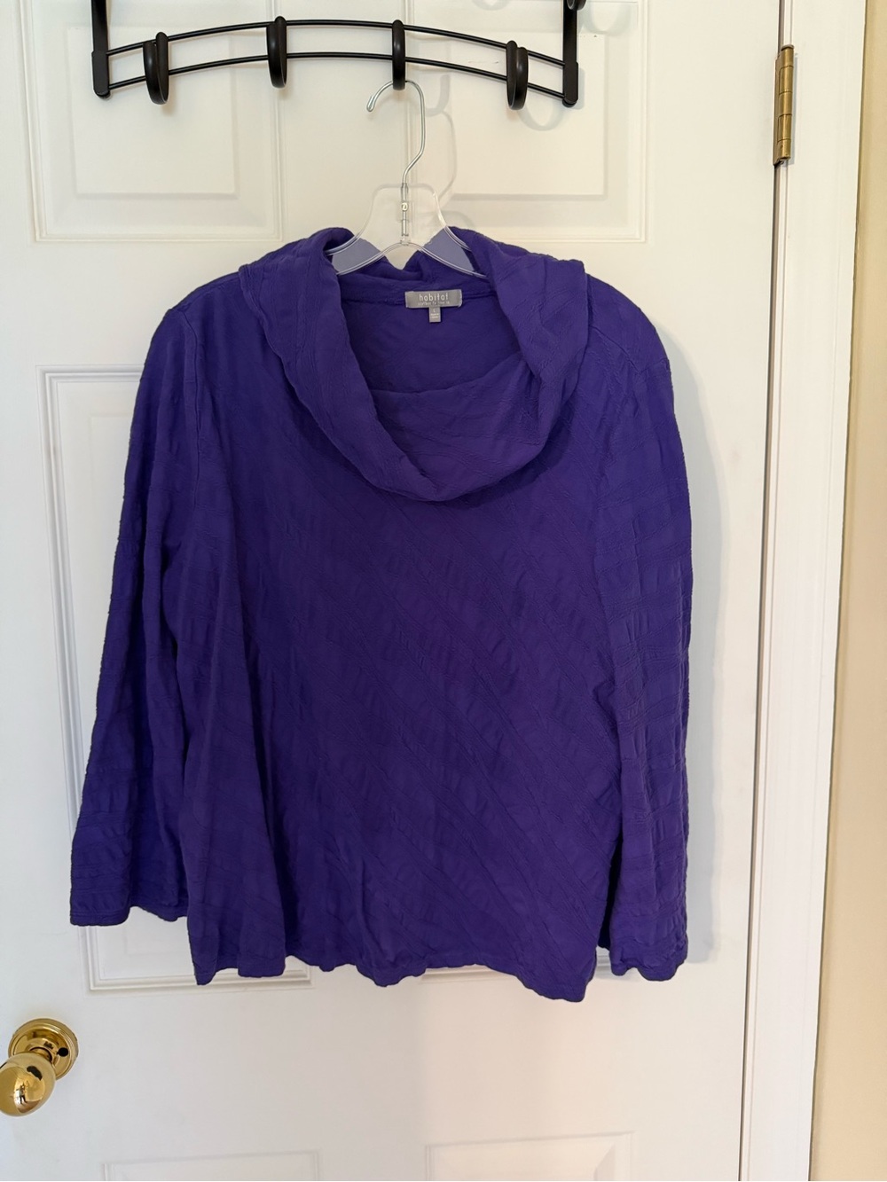 Habitat Purple Cowl Neck Women's Knit Top - L